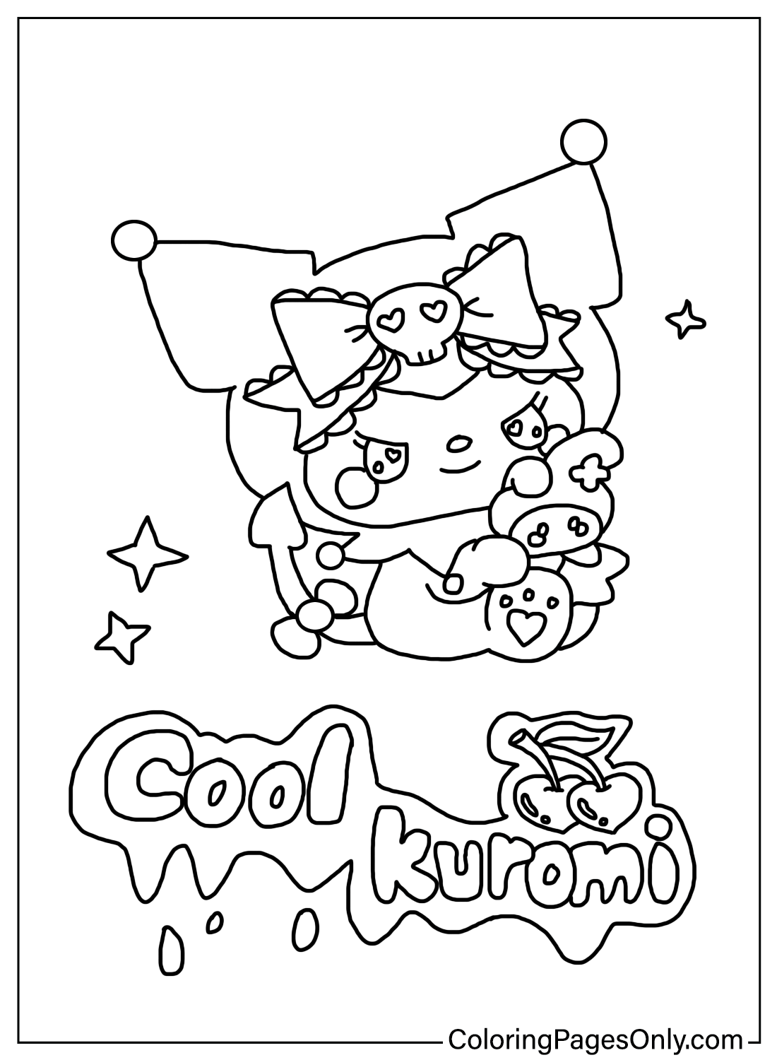 Cool Kuromi Coloring Pages from Kuromi