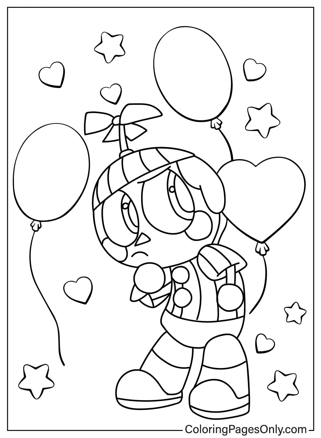 Pagina da colorare di Balloon Boy carino da Balloon Boy