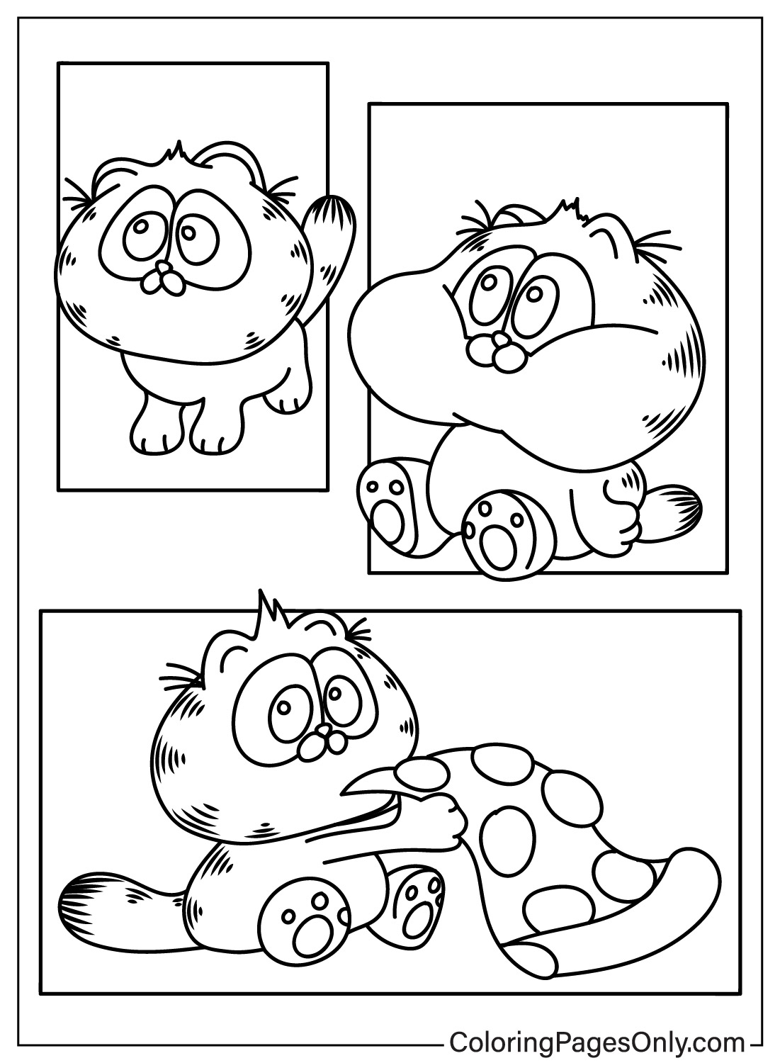Página para colorir fofa do Garfield de Garfield