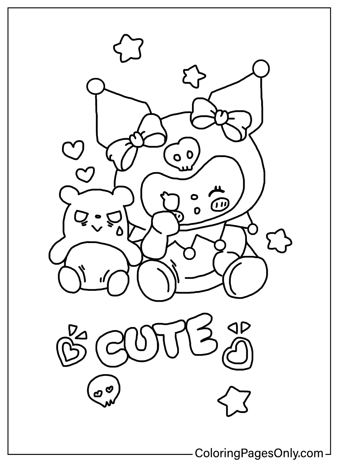 cute kuromi coloring pages