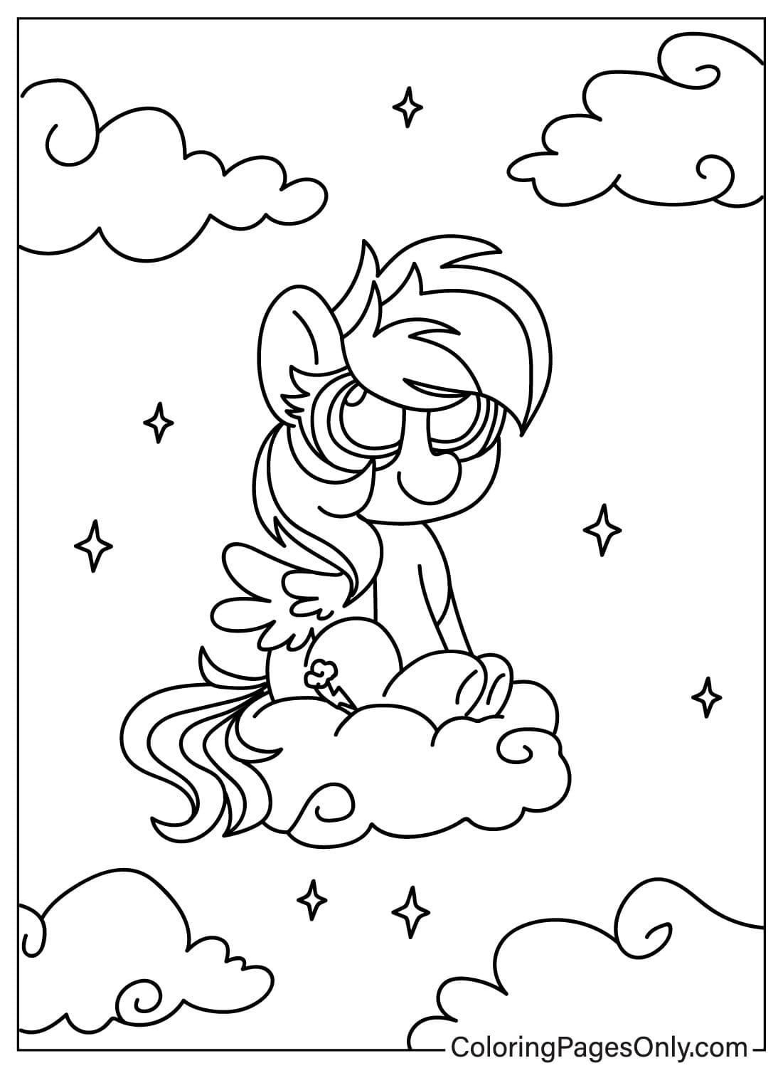 Cute Rainbow Dash Coloring Page from Rainbow Dash