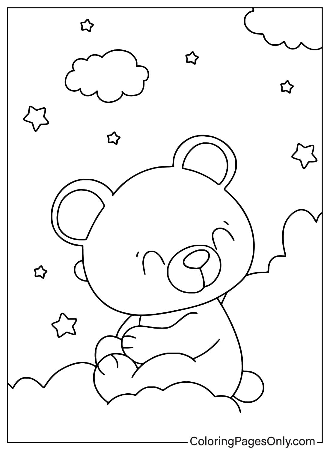 Página para colorir de ursinho de pelúcia fofo de Teddy Bear