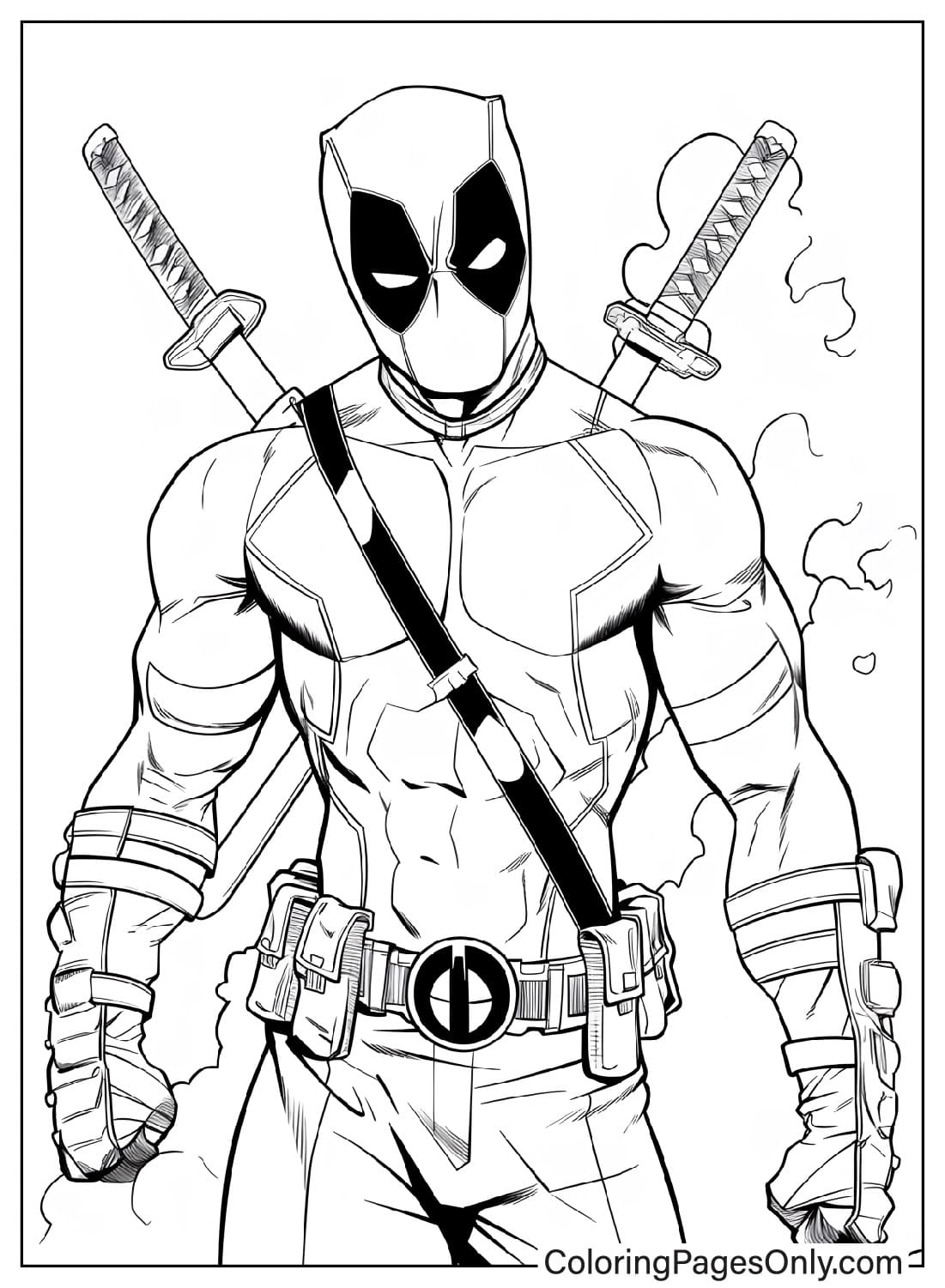 Deadpool Coloring Page Free