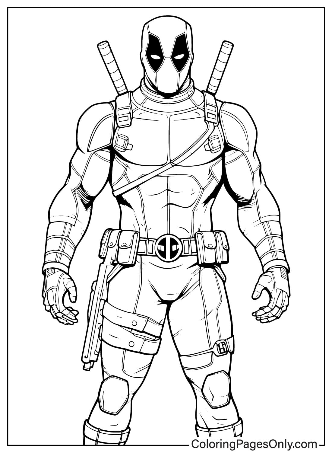 Dibujo para colorear de Deadpool para imprimir desde Deadpool
