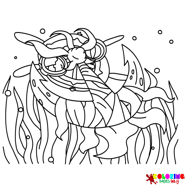 dhelmise coloring page pokemon