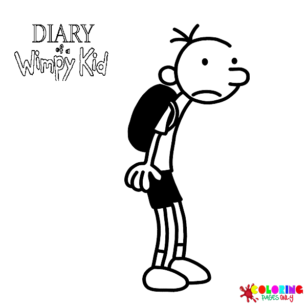 Wimpy Kid Diary Coloring Heffley Greg Pages Sketch Coloring Page