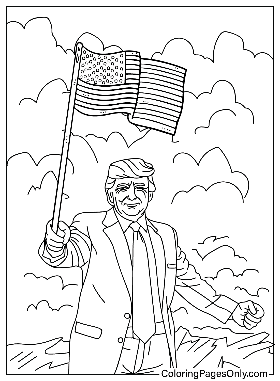 Раскраска для взрослых Дональда Трампа от Дональда Трампа