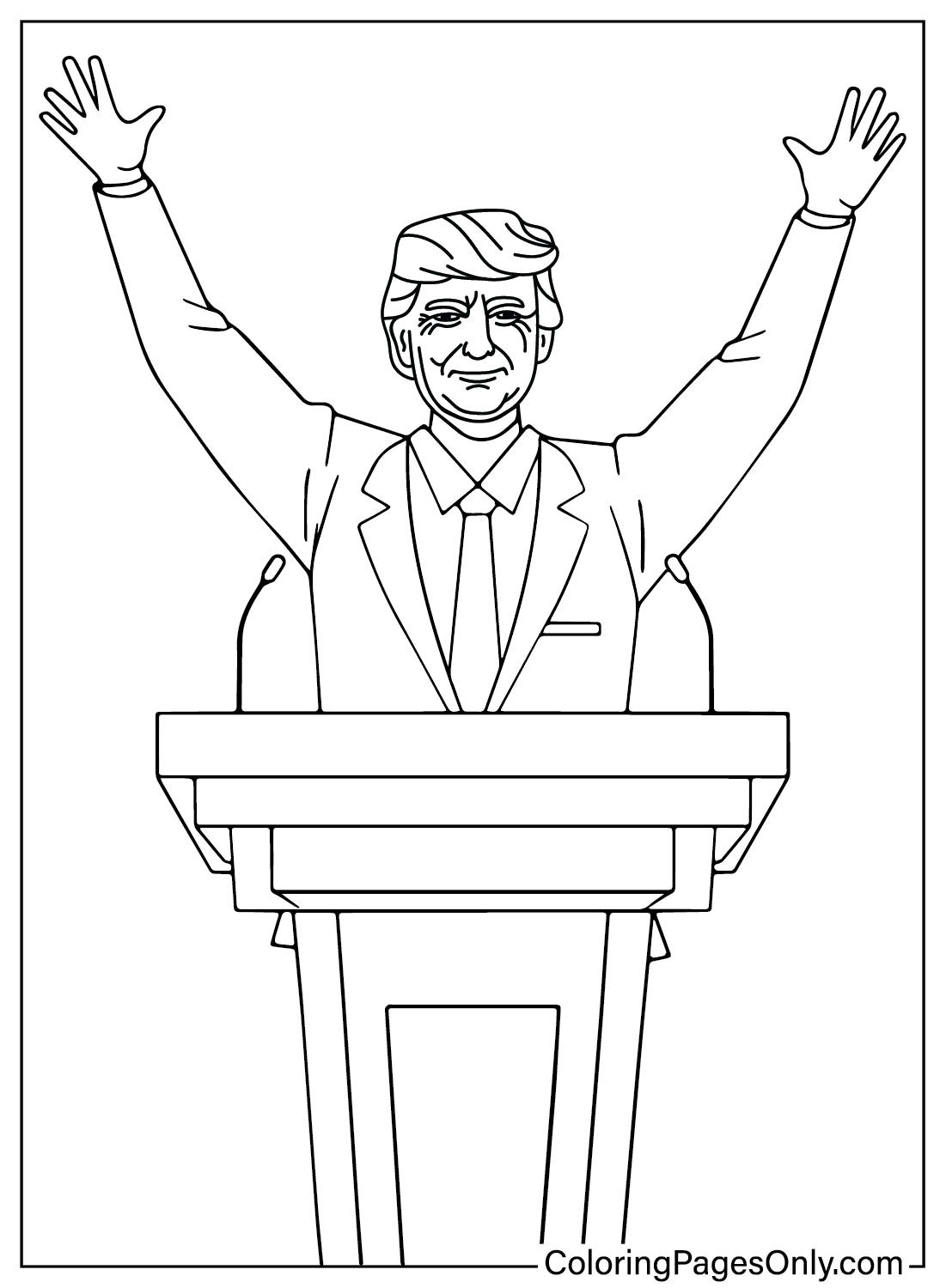 Donald Trump Coloring Page Free