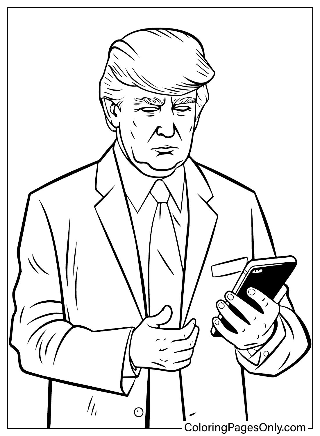 Página para colorear de Donald Trump de Donald Trump