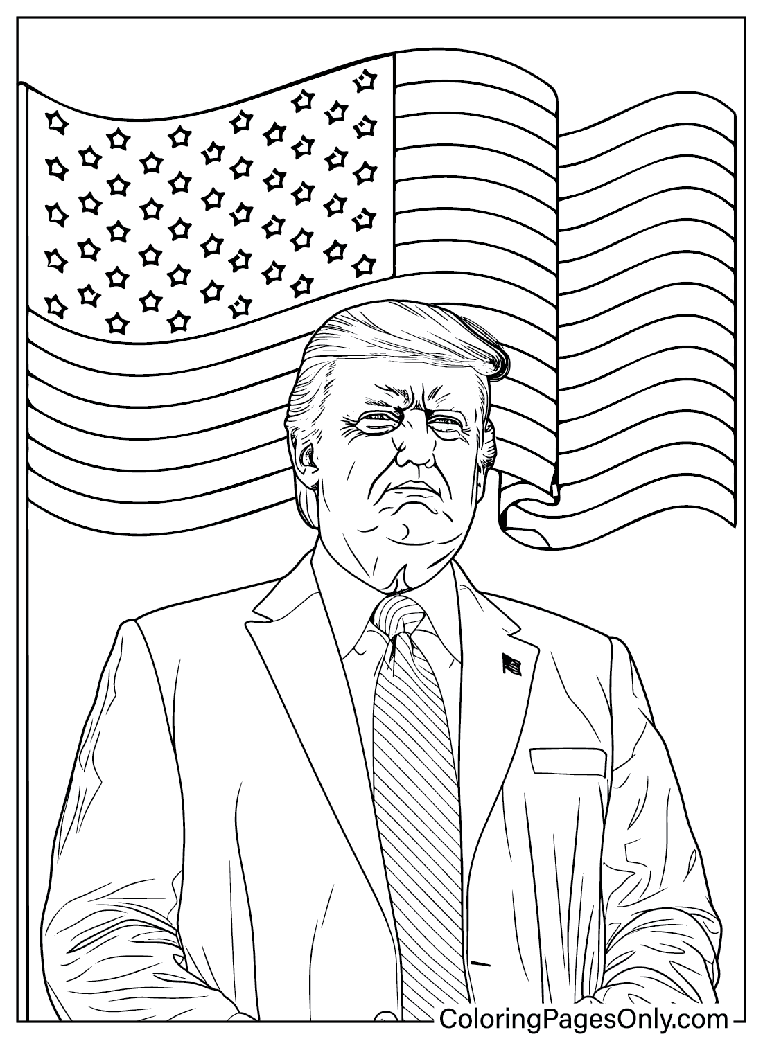 Donald Trump Kleurplaat van Donald Trump