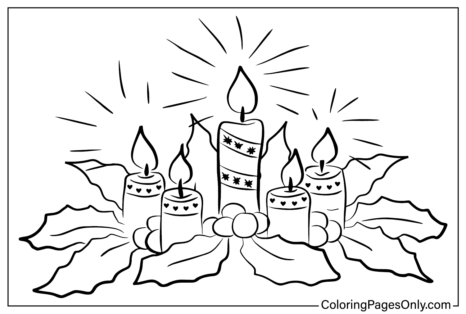 Drawing Advent Wreath Coloring Page from Advent Wreath