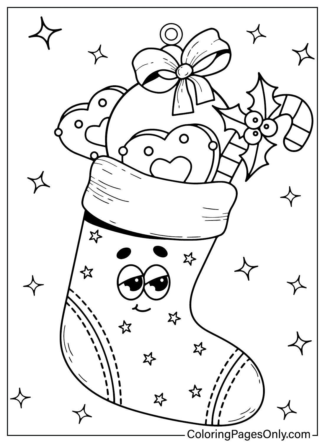Drawing Christmas Stockings Coloring Page from Christmas Stockings