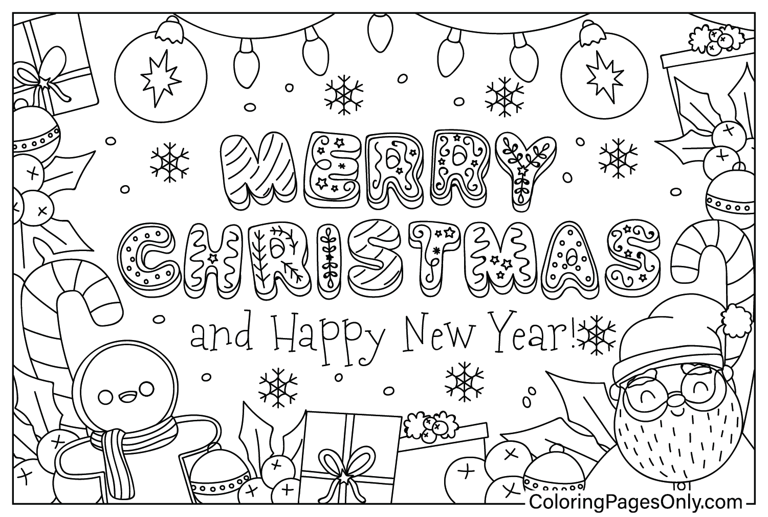 22 Christmas Wallpaper Coloring Pages ColoringPagesOnly