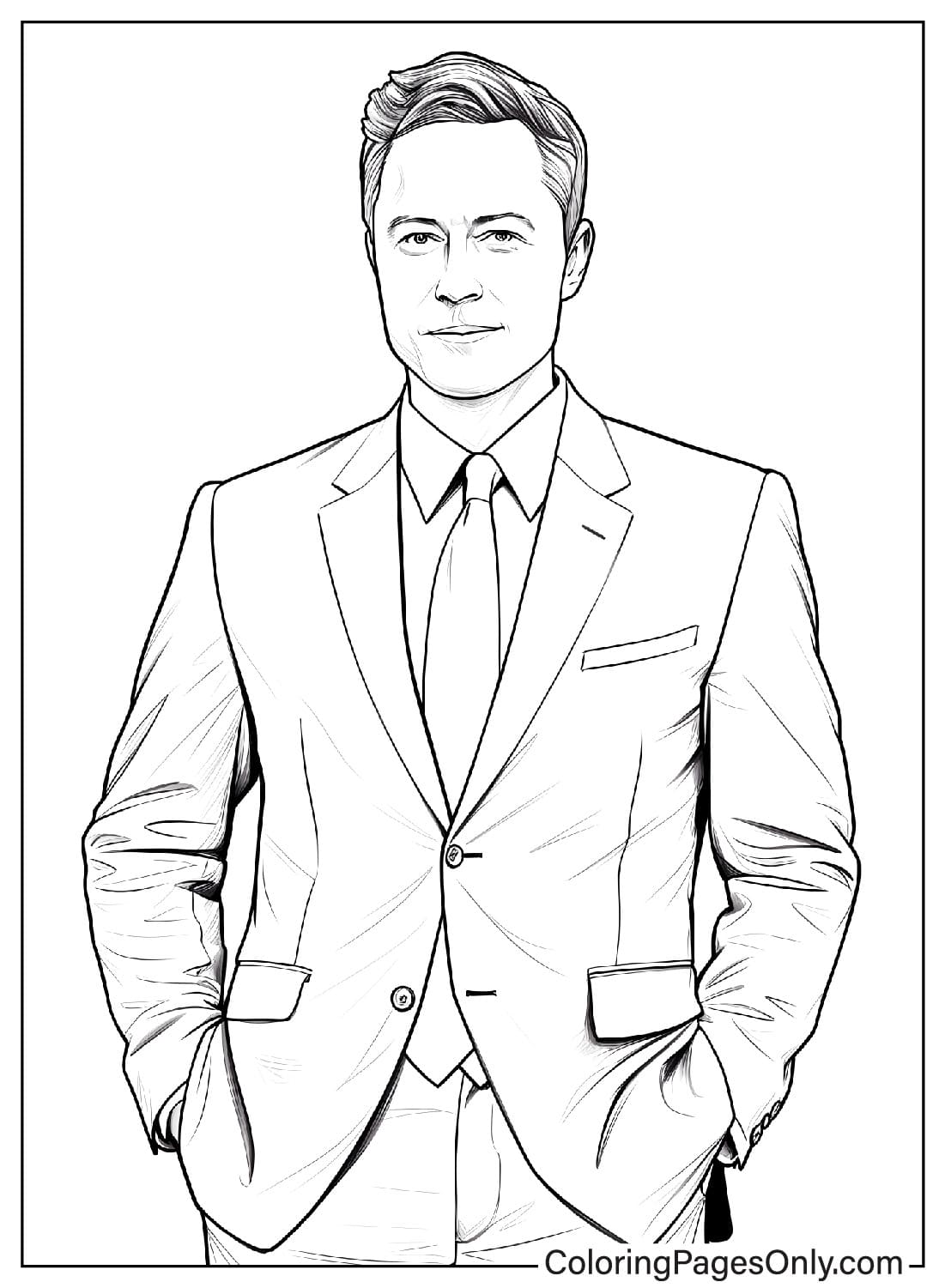 Elon Musk Coloring Page Free Printable