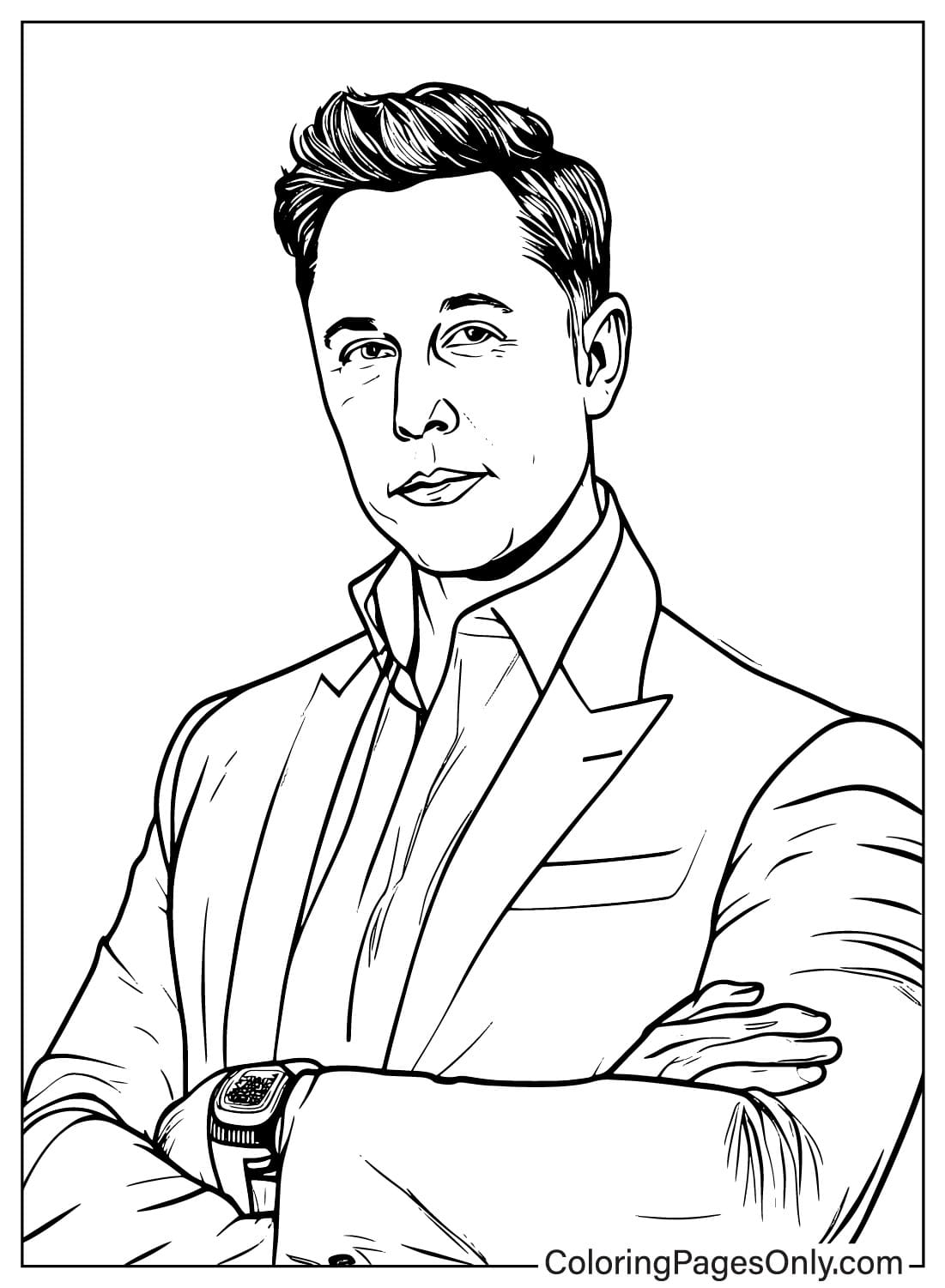 Página para colorir Elon Musk