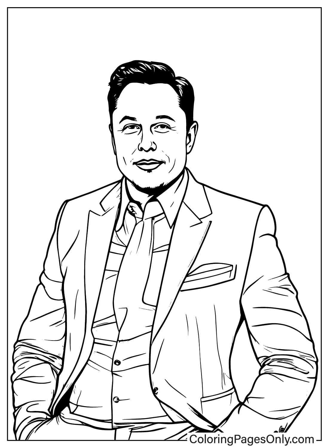 Elon Musk Images Coloring Page