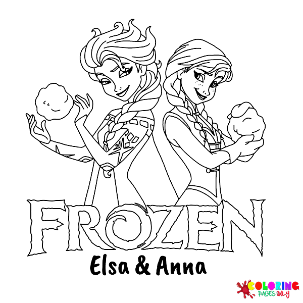 Elsa en Anna Kleurplaten