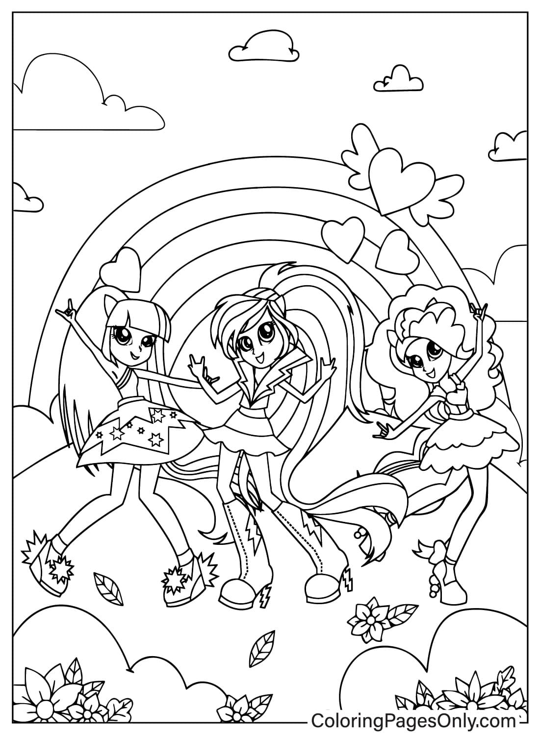 Equestria Girls Coloring Page Free