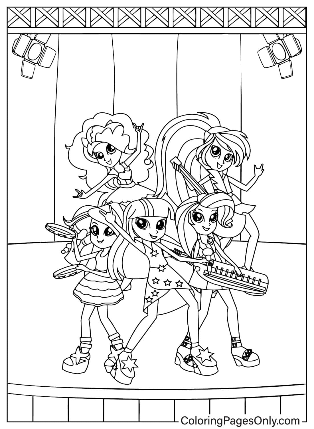Equestria Girls Free Coloring Page