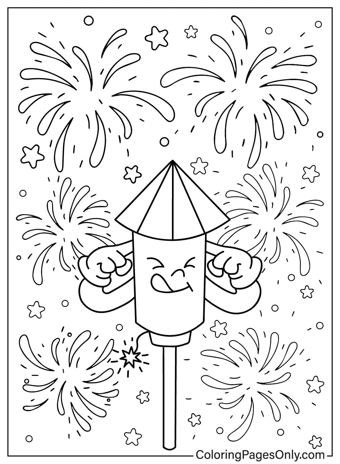 Fireworks Coloring Pages to Printable from Fireworks