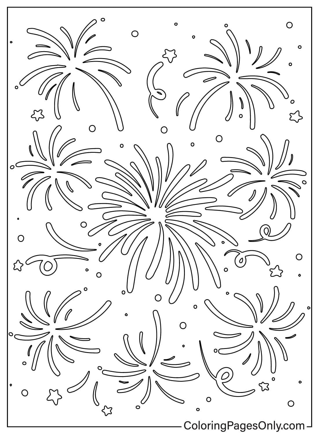 Fireworks Coloring Sheet from Fireworks