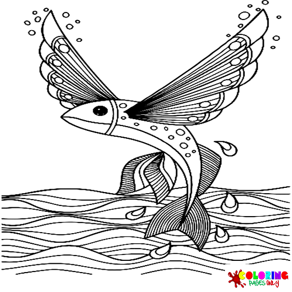 Desenhos para colorir de peixes voadores