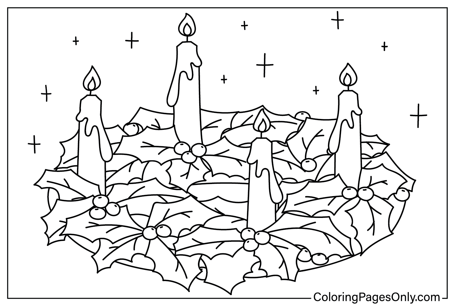 Free Advent Wreath Coloring Page from Advent Wreath