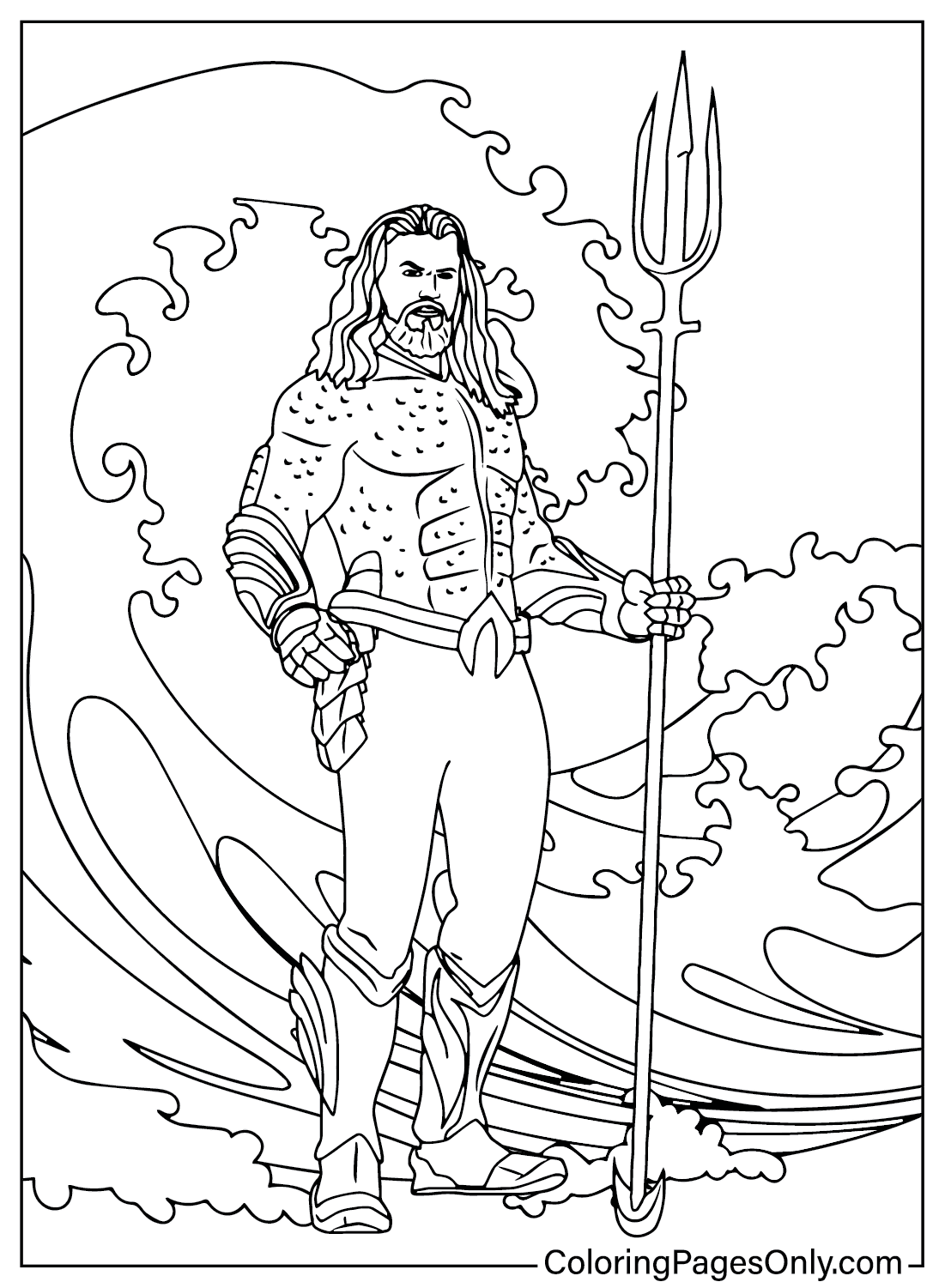 Pagina da colorare gratuita di Aquaman da Aquaman