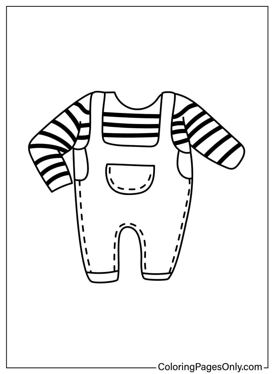 免费着色页婴儿服装中的婴儿服装