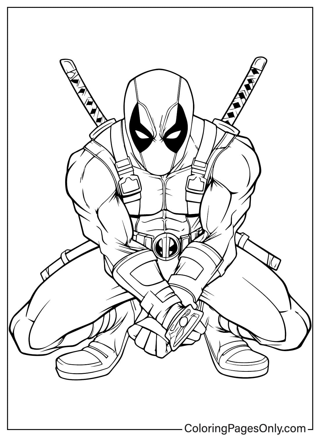 Free Deadpool Coloring Page