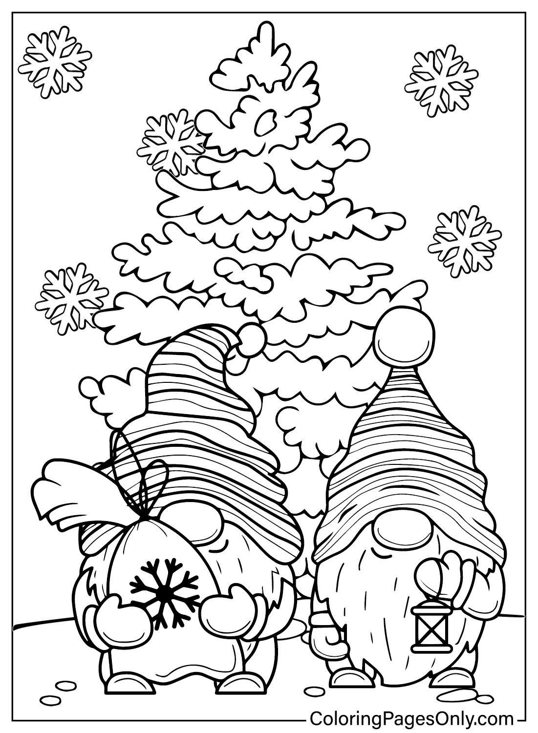 Free Gnome Coloring Page