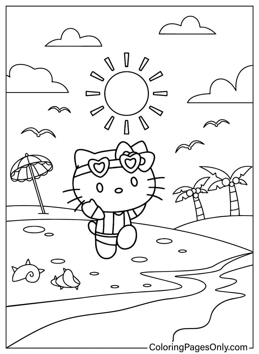 Free Hello Kitty Coloring Page