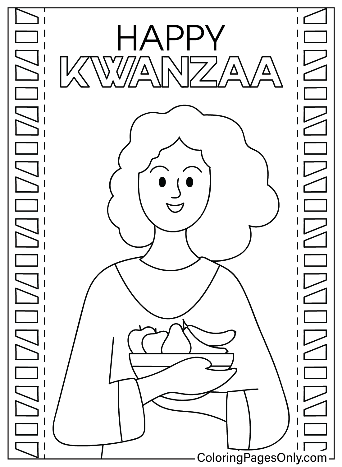 Página para colorear de Kwanzaa gratis de Kwanzaa