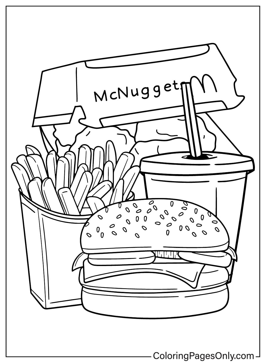 Página para colorir grátis do McDonalds no McDonald's