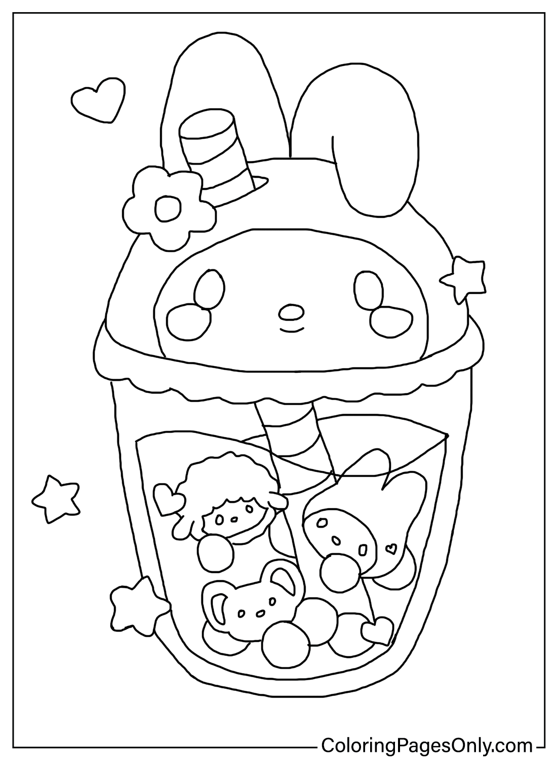 Free My Melody Coloring Pages Printable from My Melody