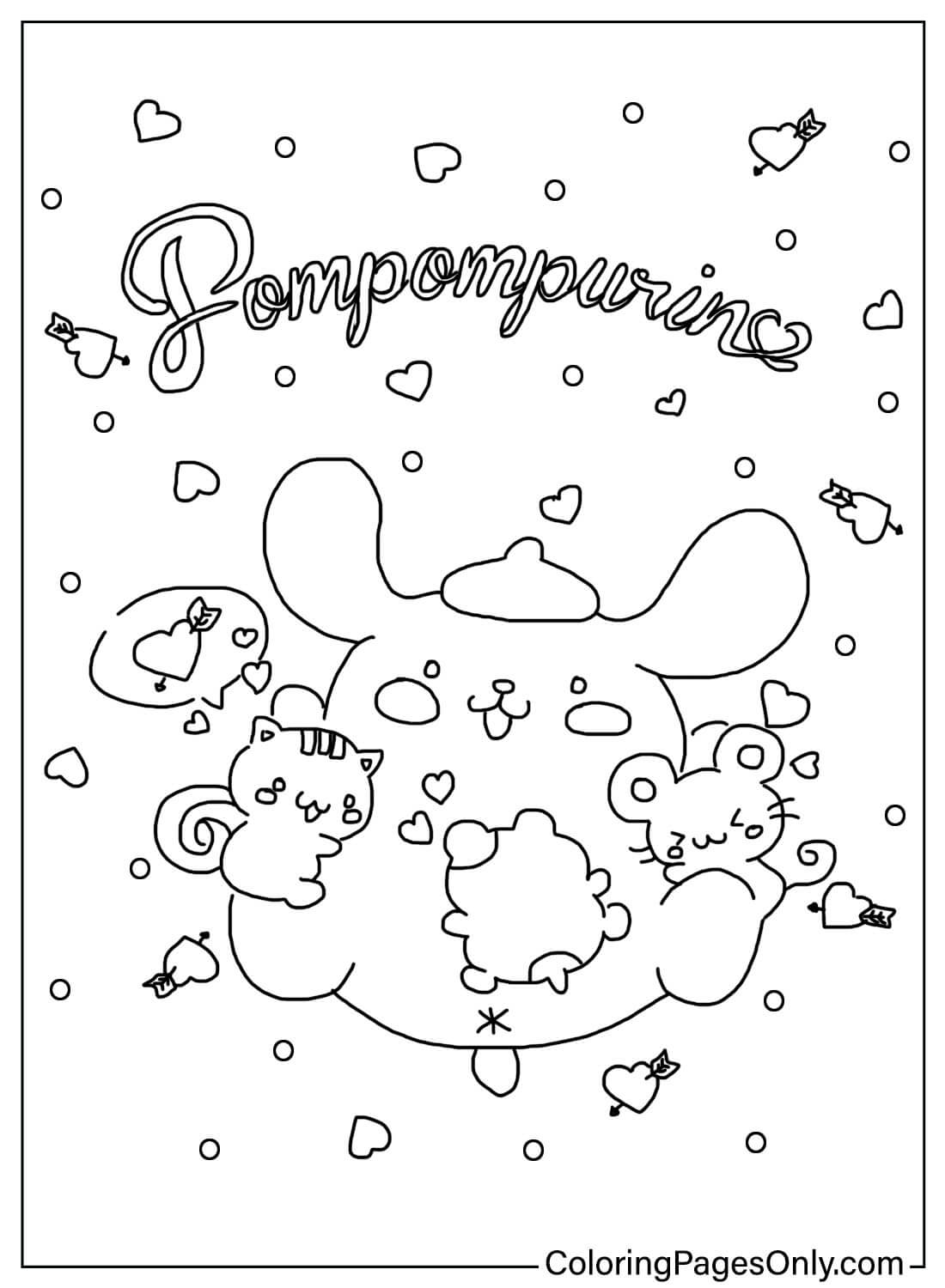 Página para colorear de Pompompurin gratis de Pompompurin