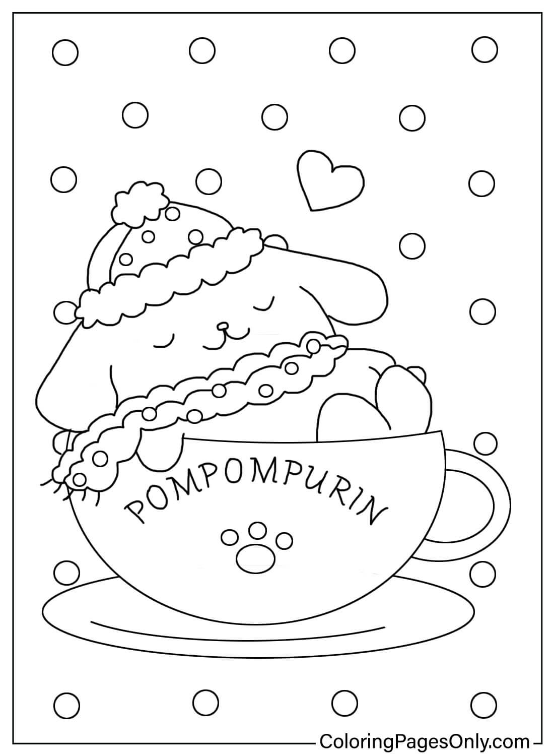Kostenloses Pompompurin-Malblatt von Pompompurin