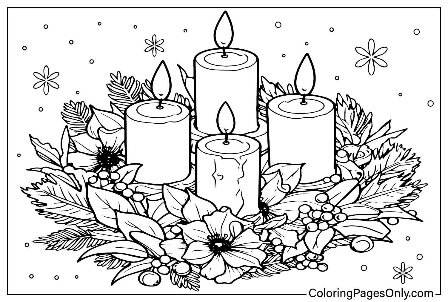 Free Printable Advent Wreath Coloring Page from Advent Wreath
