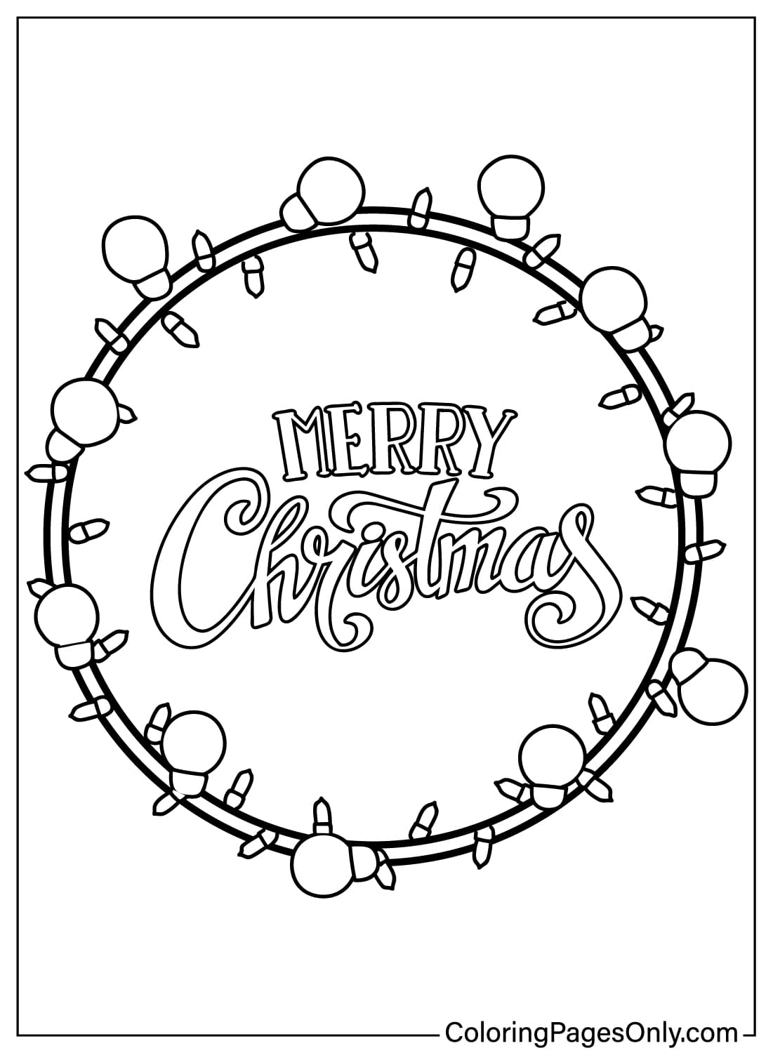 Бесплатная раскраска Рождественские гирлянды из мультфильма «Рождественские гирлянды» для печати