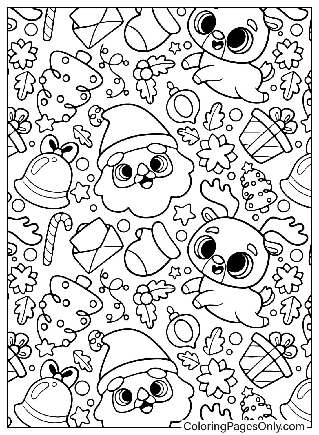 Free Printable Christmas Pattern Coloring Page from Christmas Pattern