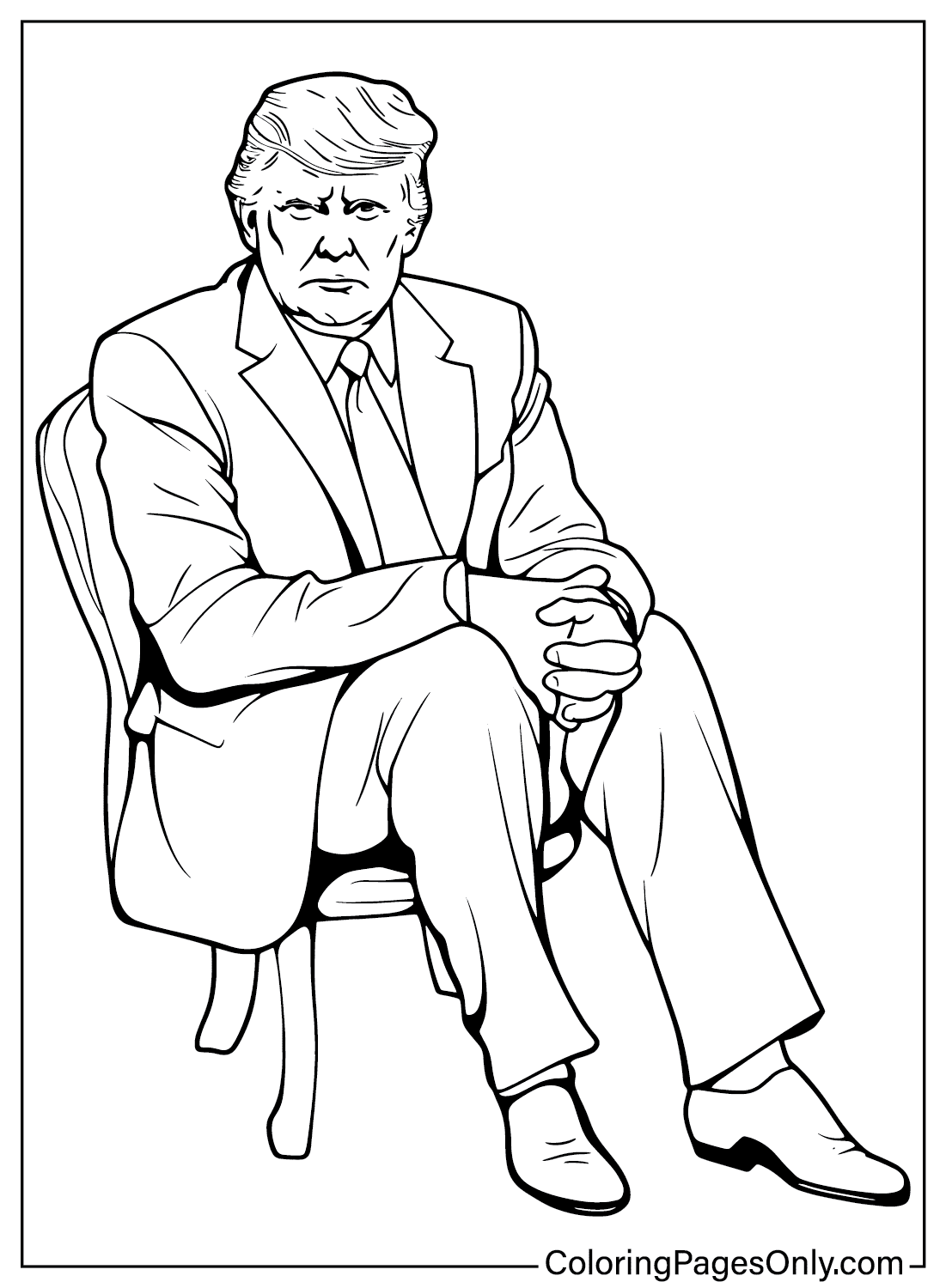 Página para colorear de Donald Trump para imprimir gratis de Donald Trump