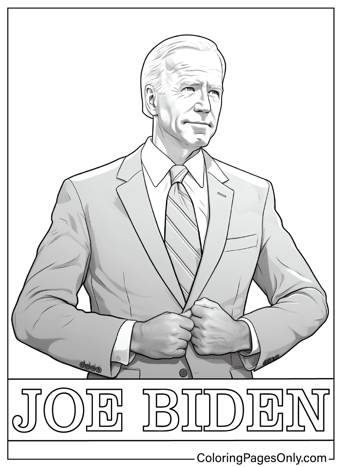 Página para colorir de Joe Biden para impressão gratuita