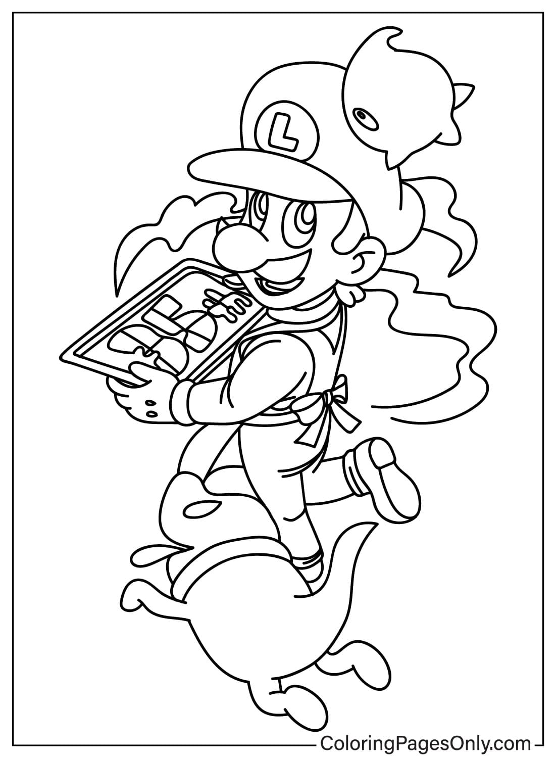 Free Printable Luigi Coloring Page