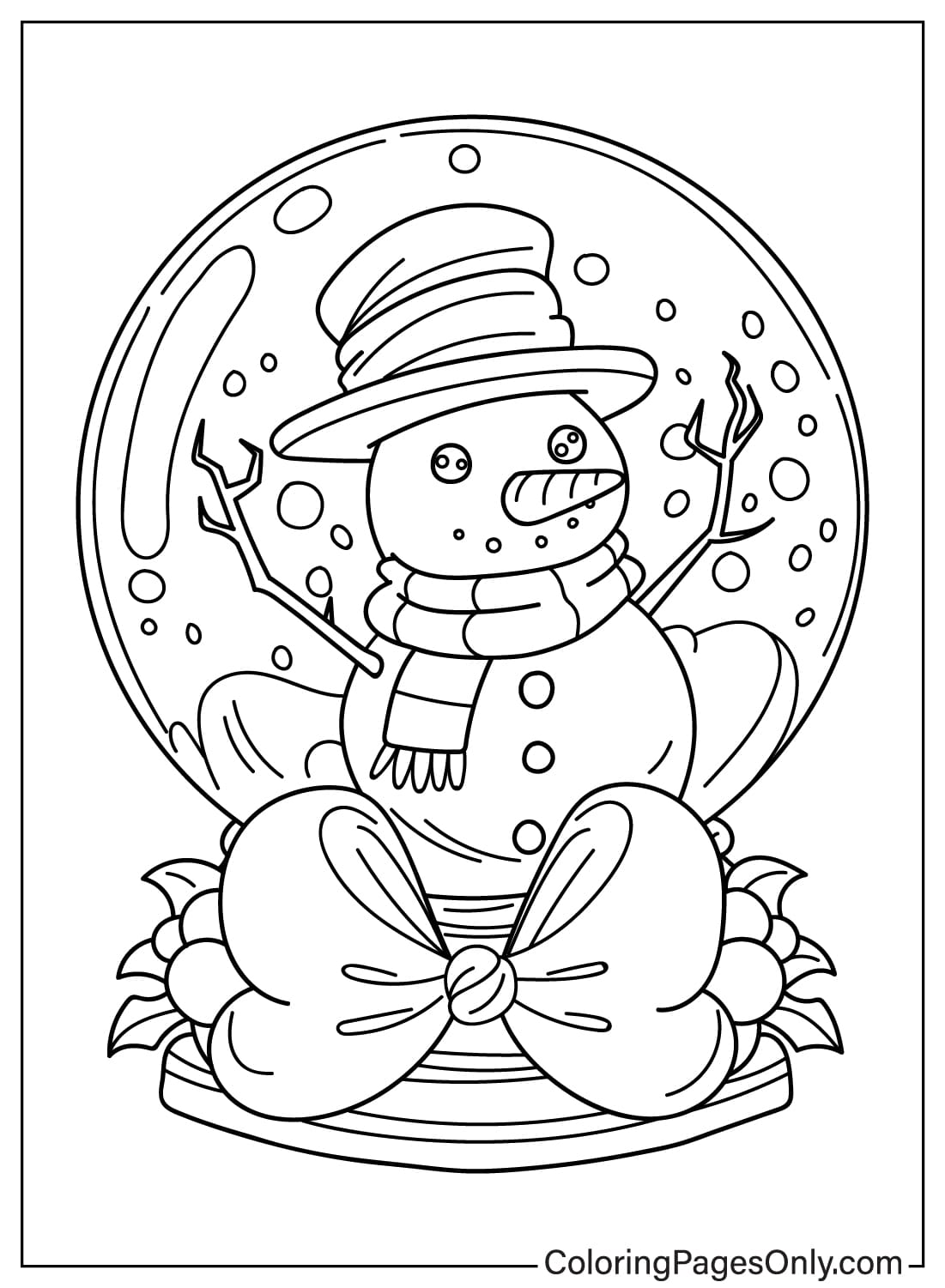 Free Printable Snow Globe Coloring Page - Free Printable Coloring Pages