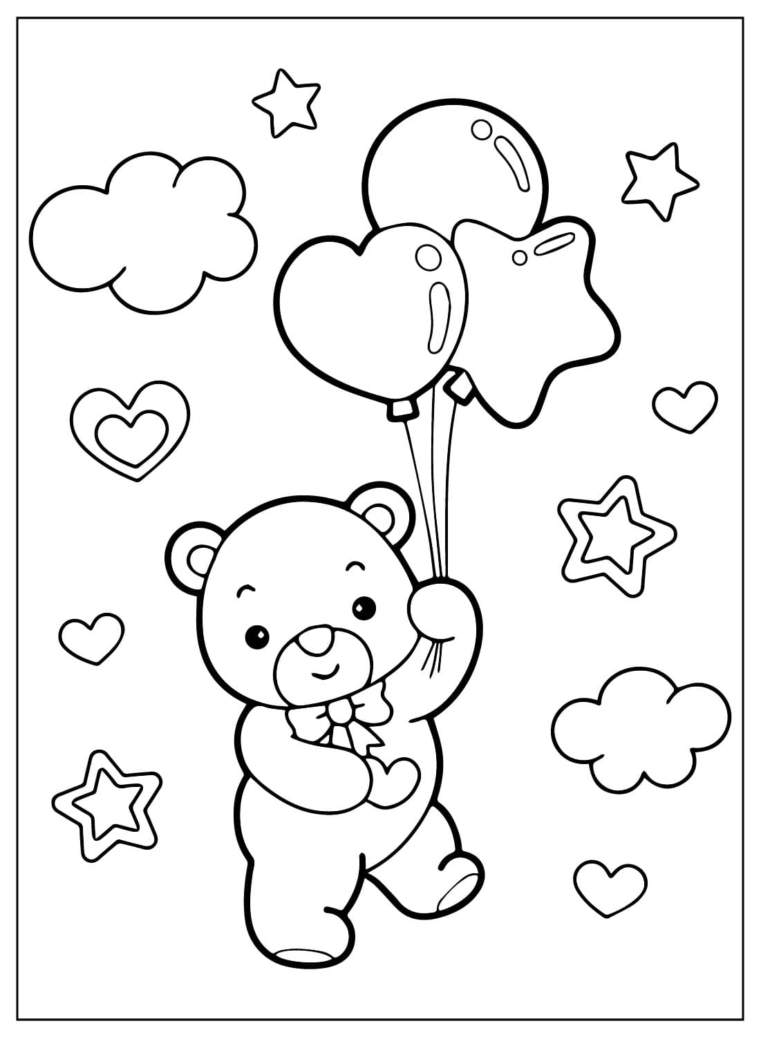 Free Printable Teddy Bear Coloring Page