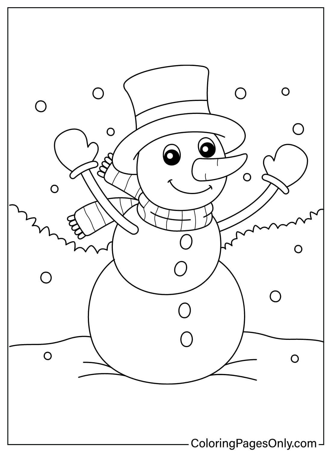 Hojas para colorear de muñeco de nieve gratis de Snowman