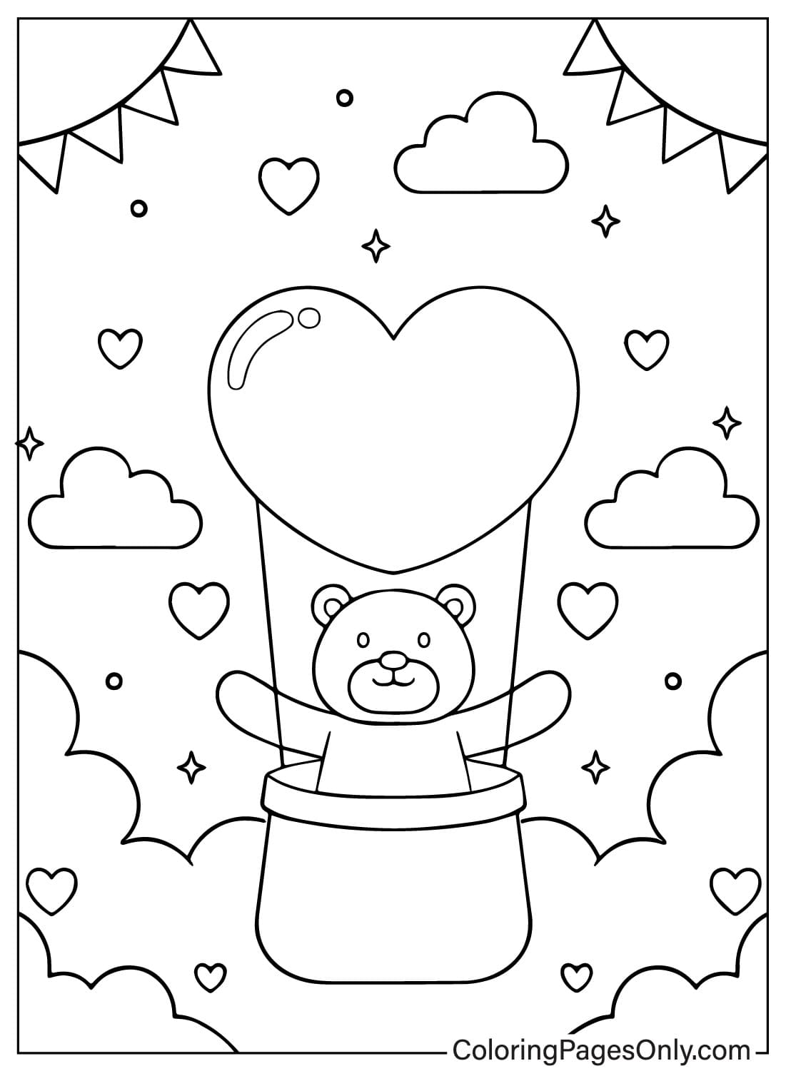 Página para colorir grátis do ursinho de pelúcia da Teddy Bear