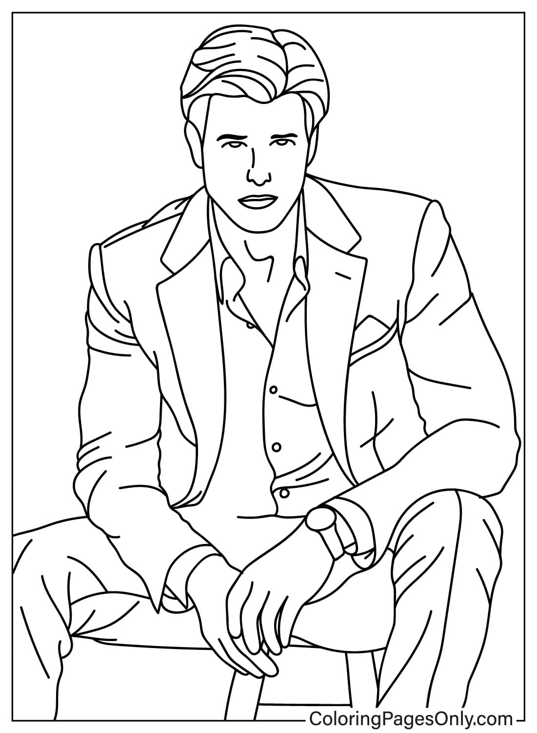 Página para colorear de Tom Cruise gratis de Tom Cruise