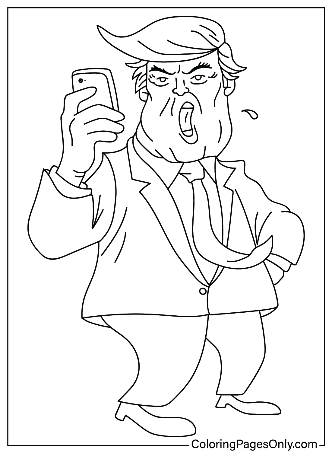 Funny Donald Trump Coloring Page