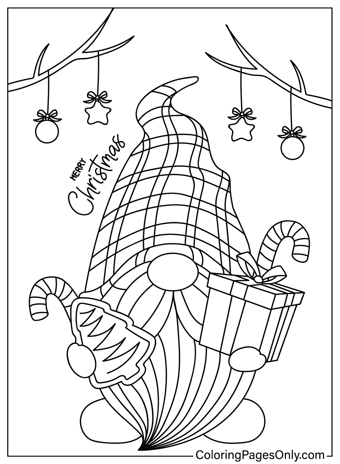 Imagen navideña de Gnomo para colorear de Gnome